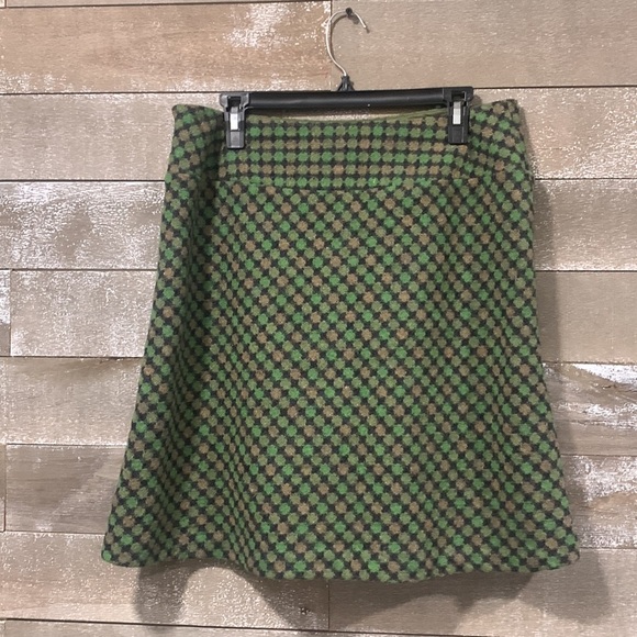 LOFT by Ann Taylor vintage wool blend green lined skirt 12P - Picture 8 of 8